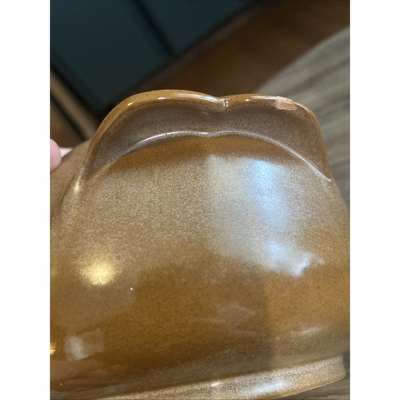 Vintage Frankoma Pottery Bean Pot With lid # 4W Plainsman Brown Casserole - Picture 9 of 12